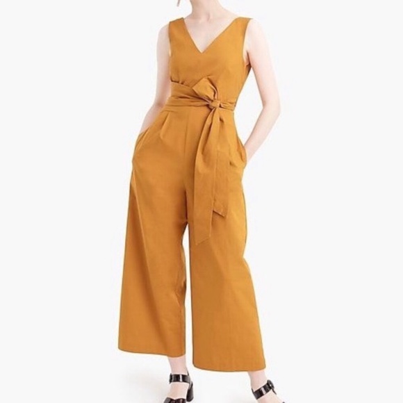 J.Crew Wrap Tie Jumpsuit in Warm Caramel, size 00 - Picture 7 of 7